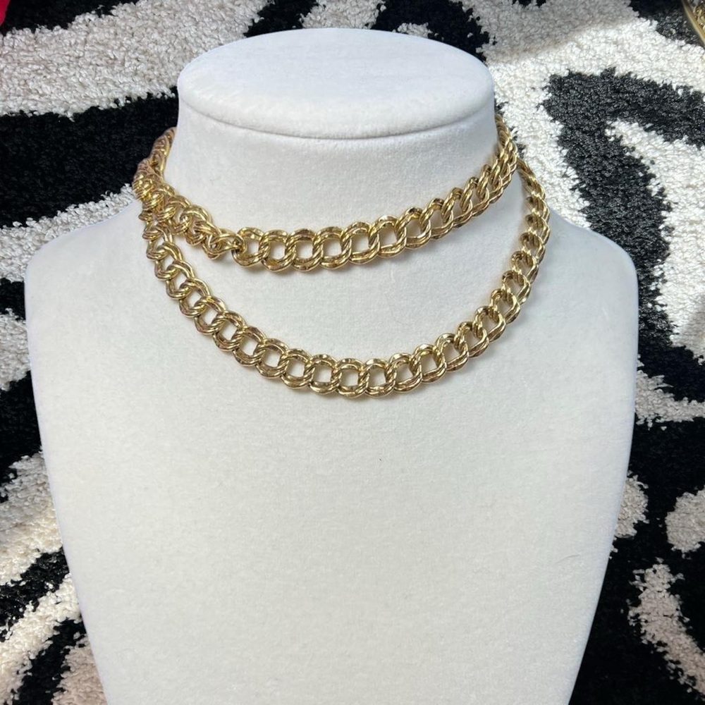 Vintage gold tone chain necklace #y2k #glam
